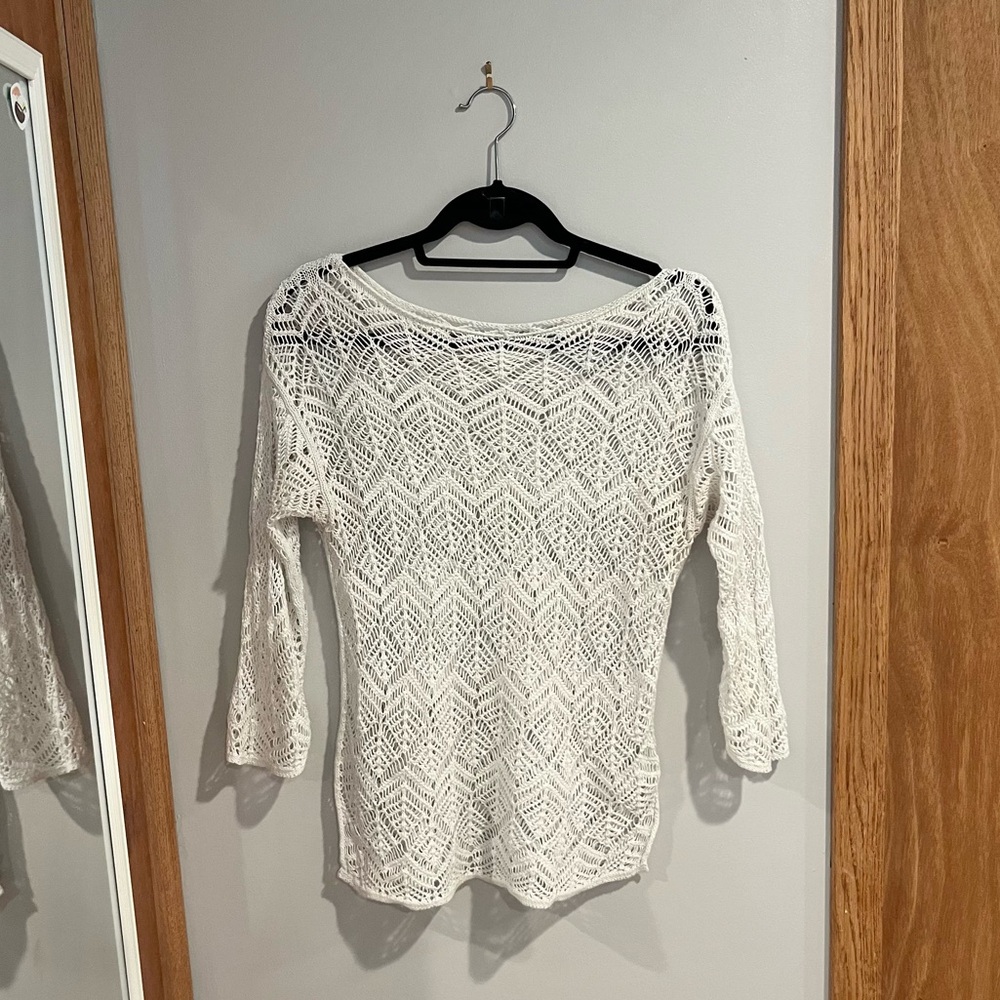 White Knit Sweater/Cover-up